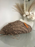 Raffia Moon Clutch